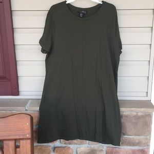 Forever21 Dark Green T-Shirt Dress 2X